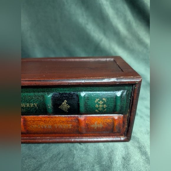 Vintage Wood Faux Book Wine Bottle Liquor Box Holder Cabinet Holds 1 Bottle - Picture 16 of 16